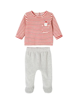 vertbaudet Piżama w kolorze szaro-czerwono-białym rozmiar: 68