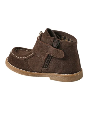 vertbaudet Skórzane botki w kolorze brązowym rozmiar: 25