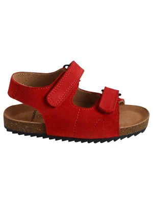 vertbaudet Skórzane sandały w kolorze czerwonym rozmiar: 25