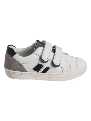 vertbaudet Skórzane sneakersy w kolorze biało-jasnoszarym rozmiar: 24