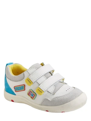vertbaudet Skórzane sneakersy w kolorze białym rozmiar: 25