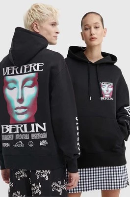 Vertere Berlin bluza SLEEPWALK kolor czarny z kapturem wzorzysta VER H115