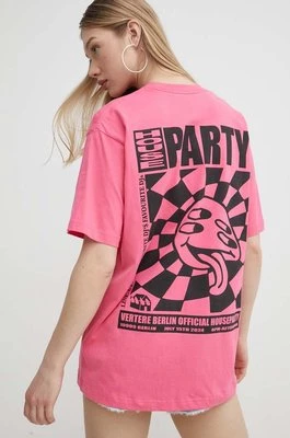 Vertere Berlin t-shirt bawełniany kolor różowy z nadrukiem VER T220