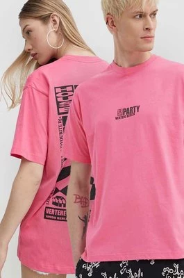 Vertere Berlin t-shirt bawełniany kolor różowy z nadrukiem VER T220