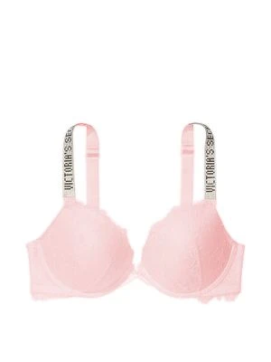 Very Sexy Biustonosz lekko usztywniany koronkowy z błyszczącymi ramiączkami Shine Strap Demi Victoria's Secret