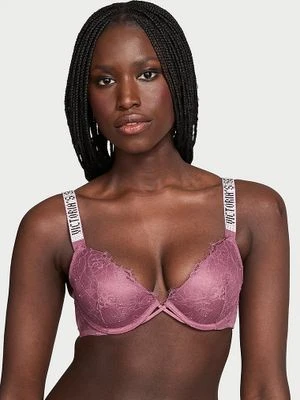 Very Sexy Biustonosz lekko usztywniany koronkowy z błyszczącymi ramiączkami Shine Strap Demi Victoria's Secret