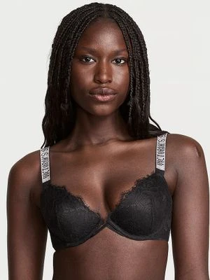 Very Sexy Biustonosz lekko usztywniany koronkowy z błyszczącymi ramiączkami Shine Strap Demi Victoria's Secret