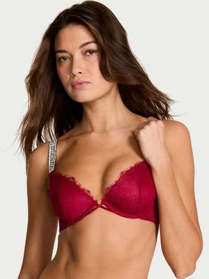 Very Sexy Biustonosz lekko usztywniany koronkowy z błyszczącymi ramiączkami Shine Strap Demi Victoria's Secret