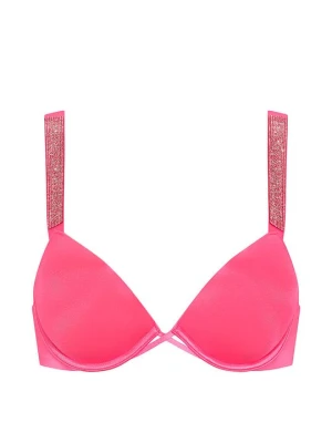 Very Sexy Biustonosz lekko usztywniany z błyszczącymi ramiączkami Shine Strap Demi Victoria's Secret Różowy