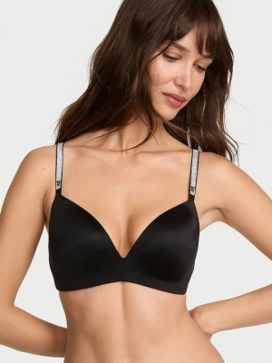 Very Sexy Biustonosz push-up bez fiszbin So Obsessed Shine Strap Victoria's Secret Czarny