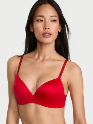 Very Sexy Biustonosz push-up bez fiszbin So Obsessed Shine Strap Victoria's Secret Czerwony