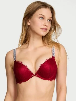 Very Sexy Biustonosz push-up koronkowy powiększający o 2 rozmiary Bombshell Shine Strap Victoria's Secret