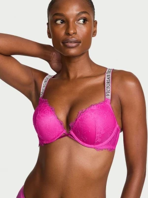 Very Sexy Biustonosz push-up koronkowy powiększający o 2 rozmiary Bombshell Shine Strap Victoria's Secret Różowy