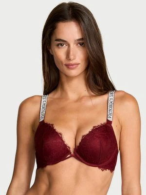 Very Sexy Biustonosz push-up koronkowy z błyszczącymi ramiączkami Shine Strap Victoria's Secret