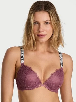 Very Sexy Biustonosz push-up koronkowy z błyszczącymi ramiączkami Shine Strap Victoria's Secret