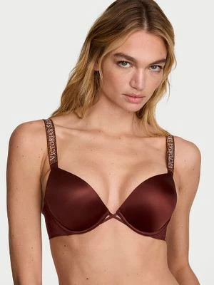 Very Sexy Biustonosz push-up powiększający o 2 rozmiary Bombshell Shine Strap Victoria's Secret Brązowy