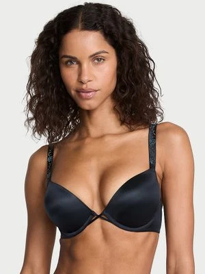 Very Sexy Biustonosz push-up powiększający o 2 rozmiary z błyszczącymi ramiączkami Electric Orchid Shine Strap Bombshell Victoria's Secret