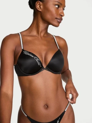Very Sexy Biustonosz push-up Shine Script Victoria's Secret Czarny