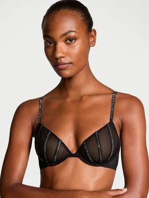 Very Sexy Biustonosz z nisko wyciętymi miseczkami Sheer Shine Demi Victoria's Secret