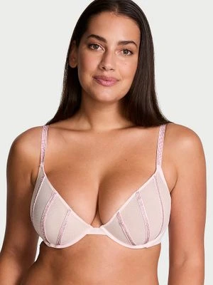 Very Sexy Biustonosz z nisko wyciętymi miseczkami Sheer Shine Demi Victoria's Secret