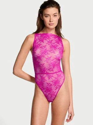 Very Sexy Body koronkowe z wysoko wyciętymi nogawkami Rose Lace Victoria's Secret