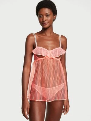 Very Sexy Halka z otwartymi miseczkami i majtki Peekaboo Mesh Babydoll Victoria's Secret