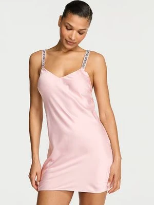 Very Sexy Koszulka nocna satynowa z błyszczącymi ramiączkami Scattered Shine Strap Slip Victoria's Secret