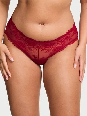Very Sexy Majtki koronkowe z wysoko wyciętymi nogawkami Rose Lace Cheeky Victoria's Secret