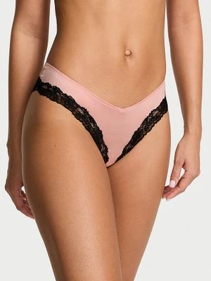 Very Sexy Majtki z koronką na krawędziach i wysoko wyciętymi nogawkami Lace-Trim Cheeky Victoria's Secret