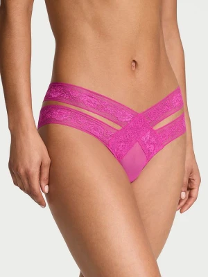 Very Sexy Majtki z wycięciami i z koronką Strappy Cut-Out Cheeky Victoria's Secret Różowy