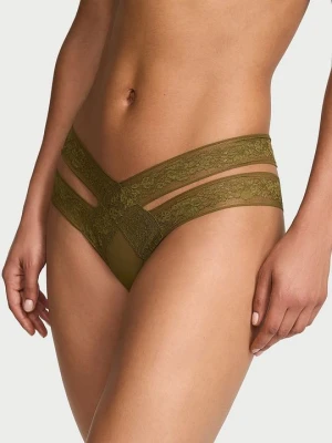 Very Sexy Majtki z wycięciami i z koronką Strappy Cut-Out Cheeky Victoria's Secret Zielony