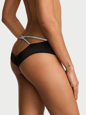 Very Sexy Majtki z wyjątkowym tyłem Shine Bow Cheeky Victoria's Secret Czarny