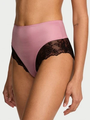 Very Sexy Majtki z wysokim stanem i koronką Smooth Lace-Trim Victoria's Secret Różowy