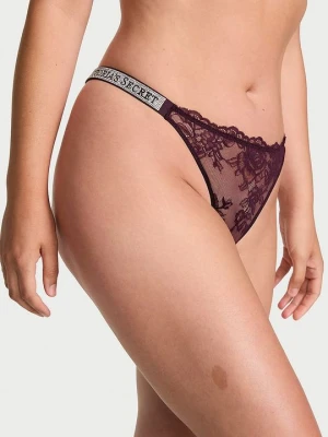 Very Sexy Stringi koronkowe z błyszczącymi paskami Shine Strap Victoria's Secret Fioletowy