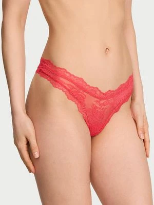 Very Sexy Stringi koronkowe z wysoko wyciętymi nogawkami Rose Lace Victoria's Secret