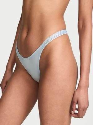 Very Sexy Stringi z błyszczącymi paskami Stripe Shine Victoria's Secret Niebieski