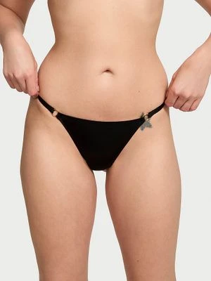 Very Sexy Stringi z kółeczkami Ring Hardware Victoria's Secret Czarny