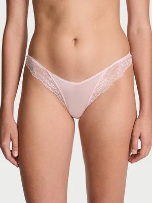 Very Sexy Stringi z koronką i wysoko wyciętymi nogawkami Lace-Trim High-Leg Victoria's Secret