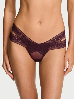 Very Sexy Stringi z wycięciami i z koronką Strappy Cut-Out Victoria's Secret Fioletowy
