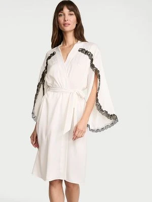 Very Sexy Szlafrok satynowy z szerokimi rękawami z koronką Victoria's Secret