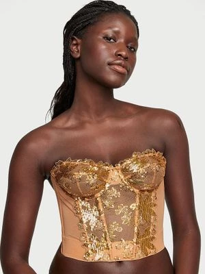 Very Sexy Top gorsetowy Gold Sequined Victoria's Secret