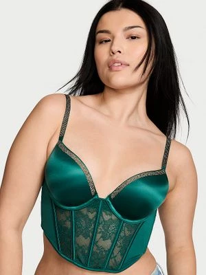 Very Sexy Top gorsetowy push-up powiększający o 2 rozmiary z błyszczącymi ramiączkami Bombshell Shine Strap Victoria's Secret