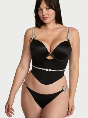 Very Sexy Top gorsetowy z push-upem Shine Bow Victoria's Secret Czarny
