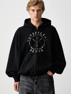 Vetements Artificial Peace bluza rozpinana z kapturem bawełniana męska