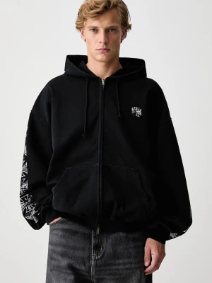Vetements Biker Cross bluza rozpinana z kapturem bawełniana męska