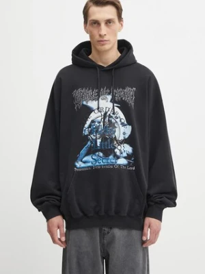VETEMENTS bluza bawełniana Cof Filthy Secret Oversized męska kolor czarny z kapturem z nadrukiem UCF76HD600B
