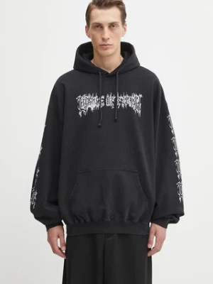 VETEMENTS bluza bawełniana Cof Logo Oversized męska kolor czarny z kapturem z nadrukiem UCF76HD100B