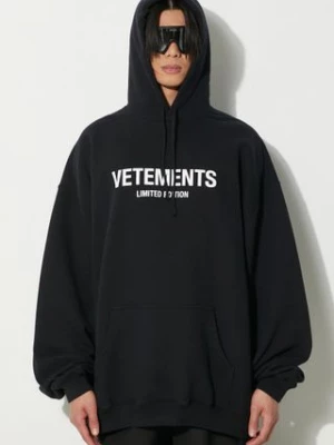 VETEMENTS bluza Limited Edition Logo Hoodie kolor czarny z kapturem z nadrukiem UE64HD600B