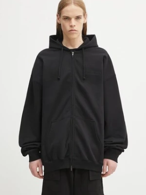 VETEMENTS bluza Logo Oversized Zip-Up męska kolor czarny z kapturem gładka UH76ZU100B