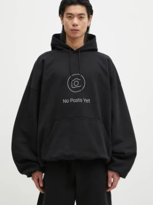 VETEMENTS bluza No Posts Cropped Boxy kolor czarny z kapturem z nadrukiem UA66HD660B